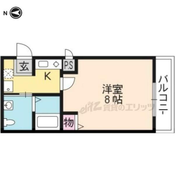 京都府京都市中京区西ノ京馬代町(賃貸マンション1K・4階・22.68㎡)の写真 その2