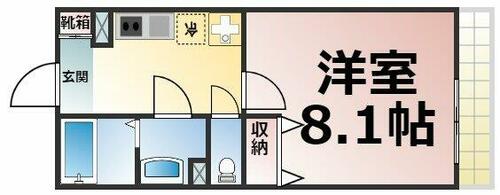 大阪府大阪市生野区小路２丁目（アパート）の賃貸物件の間取り