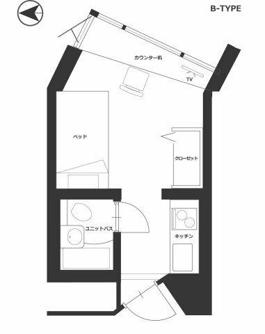 東京都新宿区南元町(賃貸アパート1R・5階・16.72㎡)の写真 その2