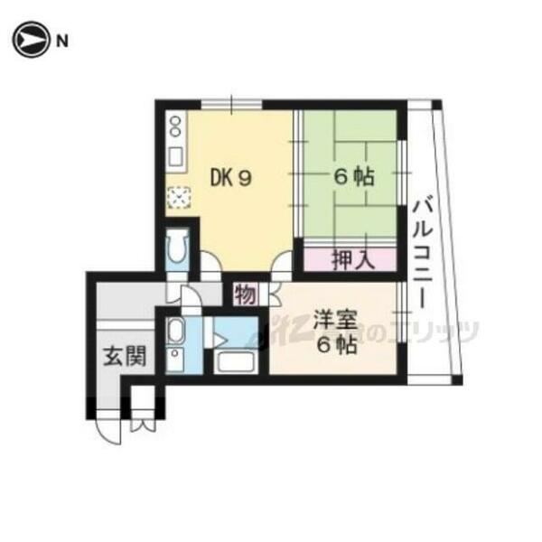 滋賀県大津市大萱４丁目(賃貸マンション2LDK・2階・60.00㎡)の写真 その2