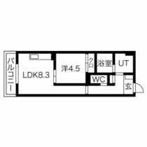 Ａｎｅｃｉｓ花の木 301 ｜ 愛知県名古屋市西区花の木３丁目（賃貸アパート1LDK・3階・36.44㎡） その2