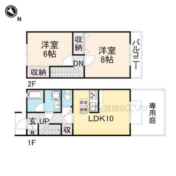 奈良県大和高田市西三倉堂２丁目(賃貸テラスハウス2LDK・--・60.27㎡)の写真 その1