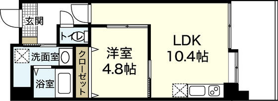 広島県広島市西区三滝町(賃貸マンション1LDK・4階・38.64㎡)の写真 その2