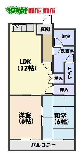 ルイール２１ 203｜三重県松阪市川井町(賃貸アパート2LDK・2階・48.00㎡)の写真 その2