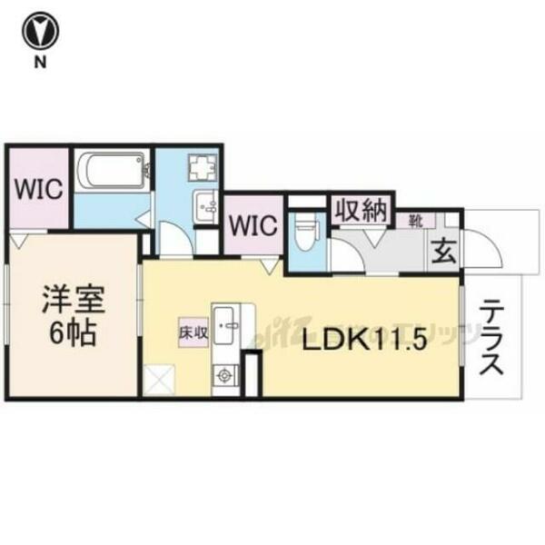 ブランメソン　常盤 102｜奈良県橿原市常盤町(賃貸アパート1LDK・1階・46.58㎡)の写真 その2