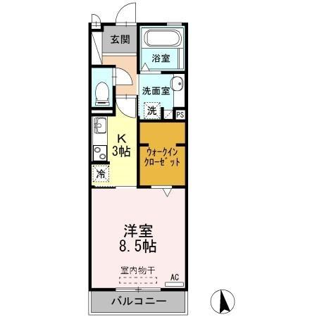 Ｐｅｒｆｕｍｅ２（パヒュームツー） 203｜静岡県御殿場市川島田(賃貸アパート1K・2階・36.65㎡)の写真 その2