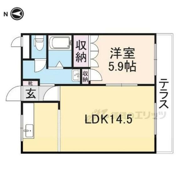 奈良県吉野郡大淀町大字新野(賃貸アパート1LDK・1階・45.36㎡)の写真 その2