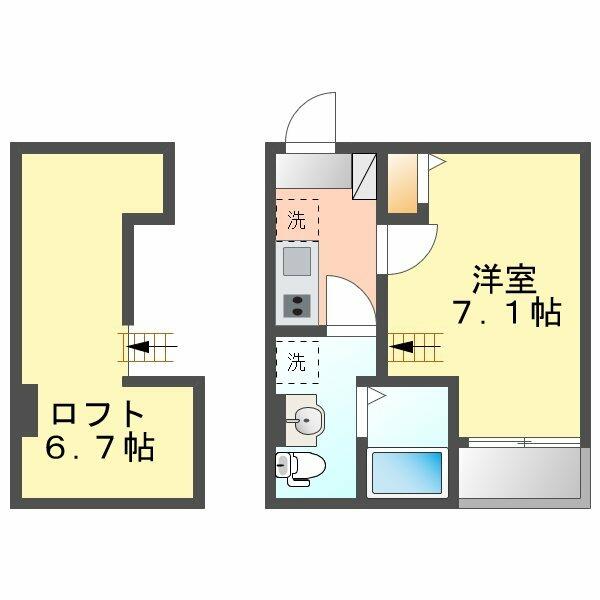 愛知県名古屋市北区杉栄町３丁目(賃貸アパート1SK・1階・22.67㎡)の写真 その2