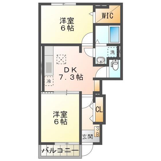 ブリュワリー豊洲 2-102｜三重県津市河芸町影重(賃貸アパート2DK・1階・46.79㎡)の写真 その2