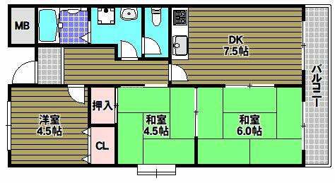 メルクマール深阪｜大阪府堺市中区深阪２丁(賃貸マンション3DK・2階・57.30㎡)の写真 その2