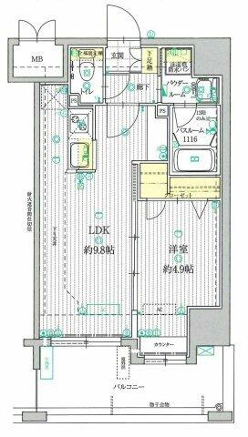 福岡県福岡市東区箱崎ふ頭３丁目（マンション）の賃貸物件の間取り