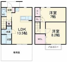 ルーミナスタウン１号棟２号棟 2D ｜ 愛知県名古屋市守山区四軒家１丁目（賃貸アパート2LDK・1階・69.56㎡） その2