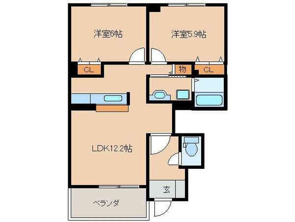 奈良県磯城郡田原本町大字阪手(賃貸アパート2LDK・1階・54.08㎡)の写真 その2