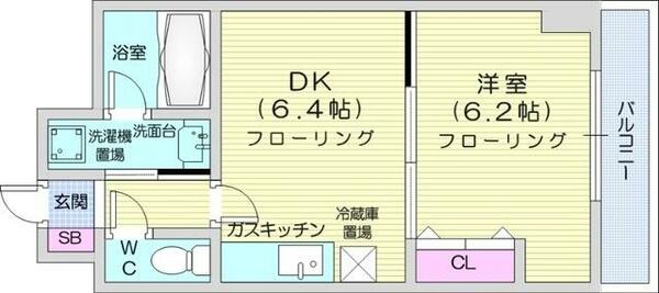北海道札幌市中央区北十二条西１６丁目(賃貸マンション1DK・2階・30.00㎡)の写真 その2