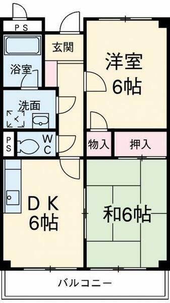 Ｌｉｍｐｉａおおまつ 202｜静岡県御前崎市塩原新田(賃貸アパート2DK・2階・44.72㎡)の写真 その2