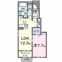 プラム　Ⅰ 103 ｜ 福岡県八女郡広川町大字新代（賃貸アパート1LDK・1階・50.14㎡） その2