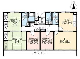 ＵＲ千葉ニュータウン内野 0010402 ｜ 千葉県印西市内野２丁目（賃貸マンション4LDK・4階・107.40㎡） その2