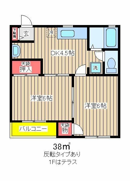 リバティープラザ｜千葉県船橋市前貝塚町(賃貸アパート2DK・2階・38.00㎡)の写真 その2