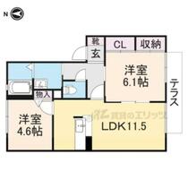 メゾン・ソレイユＢ 102 ｜ 奈良県橿原市地黄町（賃貸アパート2LDK・1階・52.54㎡） その2