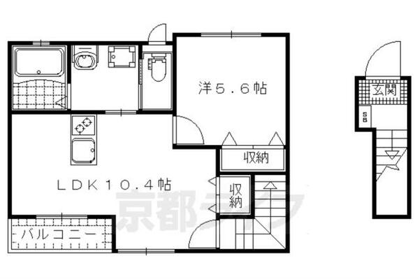 Ｄｏｌｃｅｔｔｏ 201｜京都府京都市伏見区淀木津町(賃貸アパート1LDK・2階・43.20㎡)の写真 その2