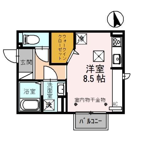 エトワールウィット 105｜石川県白山市相木町(賃貸アパート1R・1階・27.36㎡)の写真 その2