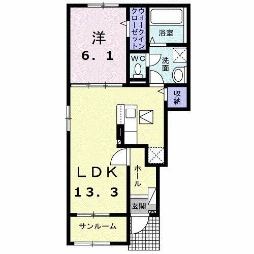 グラン　ブルーⅡ　Ａ 101｜福井県鯖江市北野町(賃貸アパート1LDK・1階・50.01㎡)の写真 その2