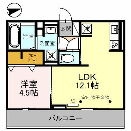 ｄａｎ（ダン） 302｜福井県福井市大和田２丁目(賃貸アパート1LDK・3階・40.04㎡)の写真 その2