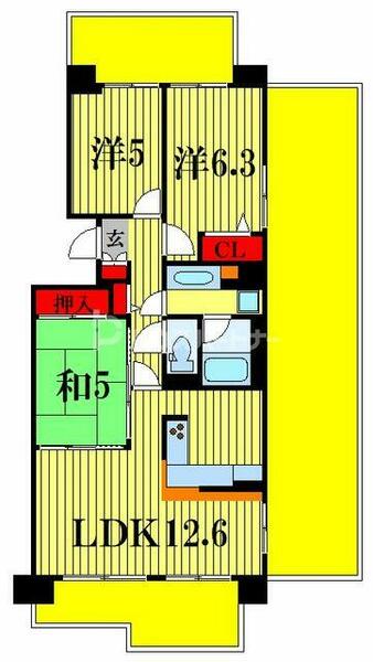 サンパセオ新柏　Ｅ号棟 806｜千葉県柏市新柏１丁目(賃貸マンション3LDK・8階・71.67㎡)の写真 その2