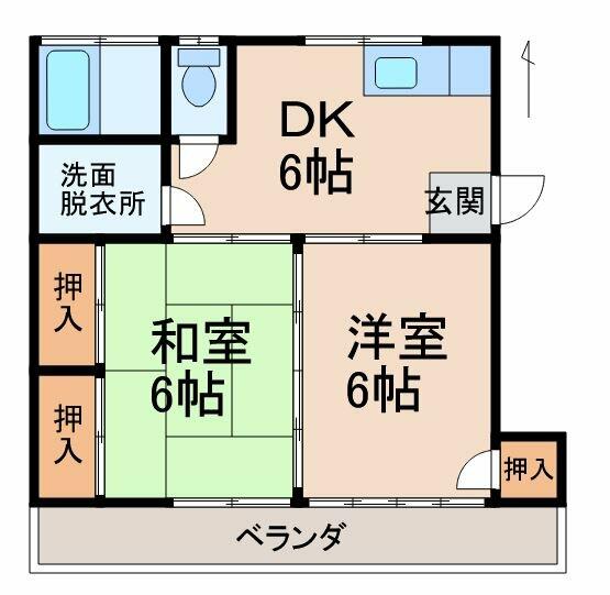 パークハウス｜和歌山県橋本市神野々(賃貸マンション2DK・2階・41.38㎡)の写真 その2