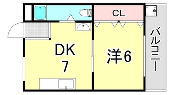 山一グリーンハイツ｜兵庫県尼崎市善法寺(賃貸マンション1DK・3階・26.78㎡)の写真 その2