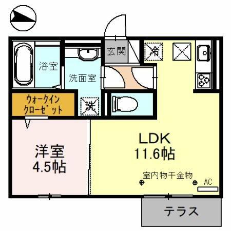 Ｄ－Ｒｅｓｉｄｅｎｃｅ上野本町 102｜福井県福井市上野本町４丁目(賃貸アパート1LDK・1階・40.04㎡)の写真 その2