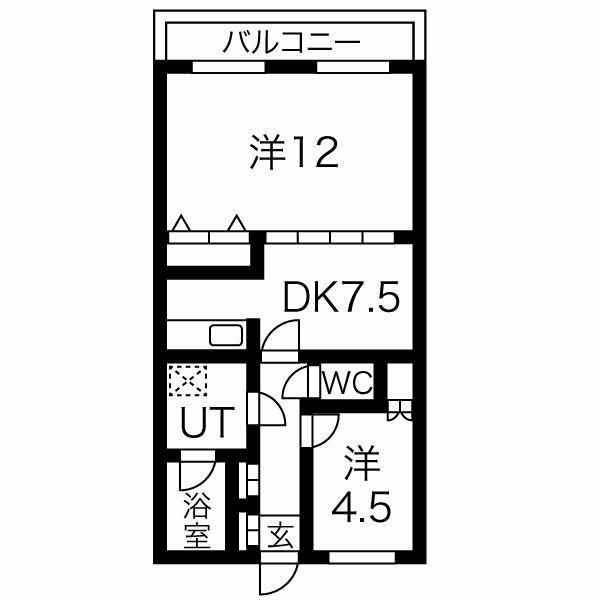 ヴィラフロンティア 201｜岐阜県岐阜市北島１丁目(賃貸マンション2DK・2階・56.10㎡)の写真 その2