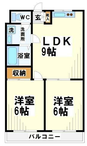 東京都調布市菊野台３丁目(賃貸マンション2LDK・3階・41.58㎡)の写真 その2