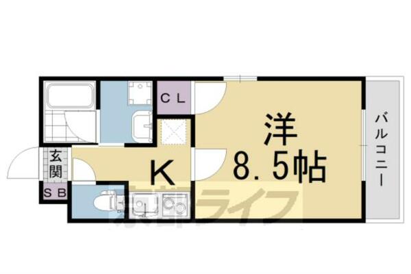 京都府京都市伏見区両替町１５丁目(賃貸マンション1K・1階・25.50㎡)の写真 その2