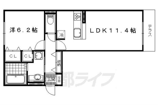 Ｃａｓａ　Ｅｎｔｒｅ 101｜滋賀県大津市富士見台(賃貸アパート1LDK・1階・45.01㎡)の写真 その2