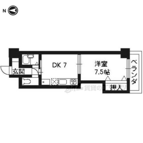 京都府京都市伏見区南新地(賃貸マンション1DK・6階・34.18㎡)の写真 その2