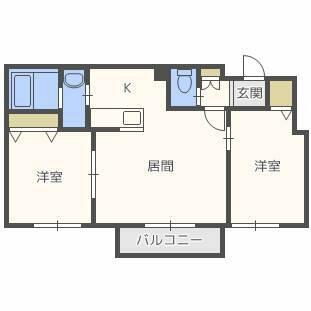 北海道札幌市北区北三十五条西５丁目(賃貸マンション2LDK・4階・52.94㎡)の写真 その2