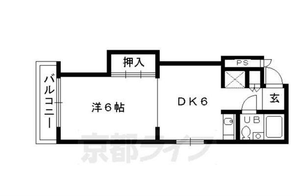 プティ・パレ 303｜京都府京都市上京区山里町(賃貸マンション1DK・3階・26.01㎡)の写真 その2