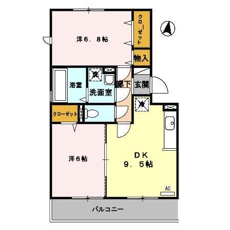 エスペランサ 305｜熊本県合志市幾久富(賃貸アパート2DK・3階・52.55㎡)の写真 その2