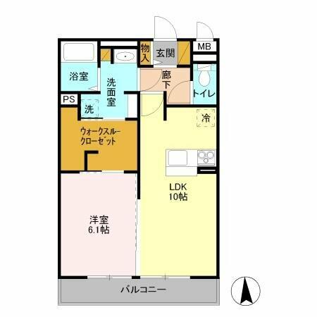ハピネス　ストーム 305｜千葉県柏市西町(賃貸アパート1LDK・1階・45.04㎡)の写真 その2