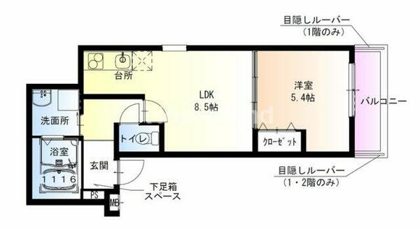 フジパレス吹屋町ＥＡＳＴ 203｜和歌山県和歌山市吹屋町５丁目(賃貸アパート1LDK・2階・35.13㎡)の写真 その2