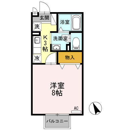 ジュネス院南　Ｂ 202｜三重県三重郡菰野町大字菰野(賃貸アパート1K・2階・26.71㎡)の写真 その2