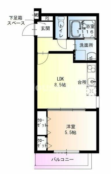 フジパレス吹屋町ＷＥＳＴ 202｜和歌山県和歌山市吹屋町５丁目(賃貸アパート1LDK・2階・35.20㎡)の写真 その2