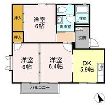 ボヌール羽屋Ｄ 201 ｜ 大分県大分市羽屋３丁目（賃貸アパート3DK・2階・54.43㎡） その2