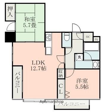 アニバーサリー５８｜熊本県熊本市北区植木町植木(賃貸マンション2LDK・3階・61.54㎡)の写真 その2