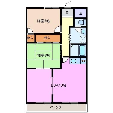 三重県桑名市大字江場(賃貸マンション2LDK・5階・62.37㎡)の写真 その2