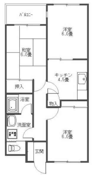 イング 202｜千葉県東金市川場(賃貸マンション3K・3階・52.25㎡)の写真 その2
