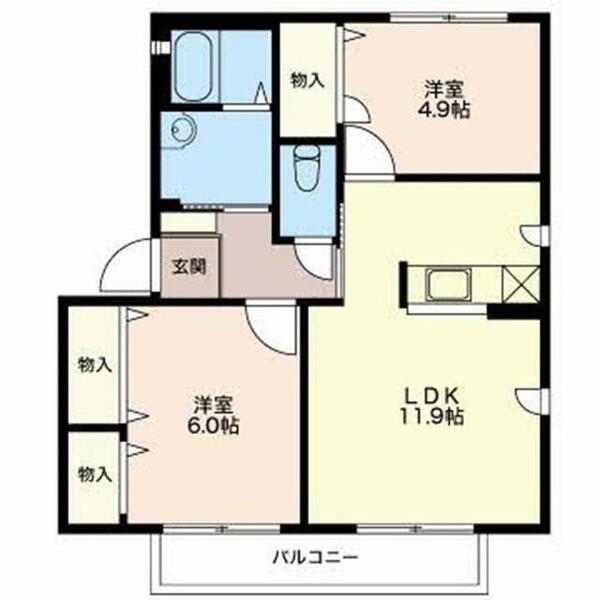 アザレアコート　Ｂ棟｜長野県長野市檀田２丁目(賃貸アパート2LDK・1階・53.83㎡)の写真 その2