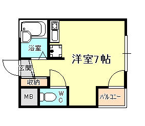 兵庫県神戸市中央区諏訪山町(賃貸マンション1R・2階・20.00㎡)の写真 その2