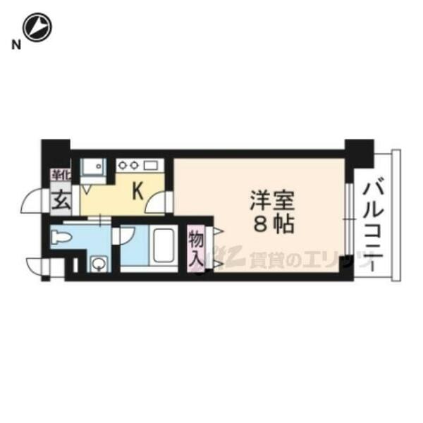 レジディア洛北 408｜京都府京都市左京区田中南西浦町(賃貸マンション1K・4階・26.46㎡)の写真 その2